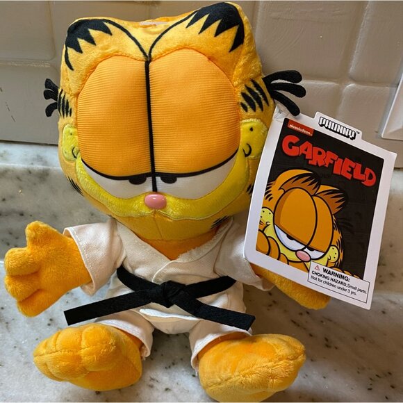 New w/Tags 2021 Karate Sitting Garfield Phunny Plush 8” Plush Kidrobot Tabby Cat - Picture 1 of 3
